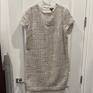 Ann Taylor Cream Tweed Shift Dress